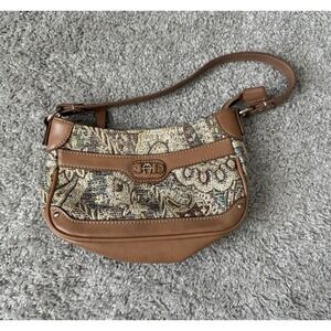 Etienne Agner Mini Purse Handbag Bohemian Paisley Micro Y2K 2000s Brown Indie